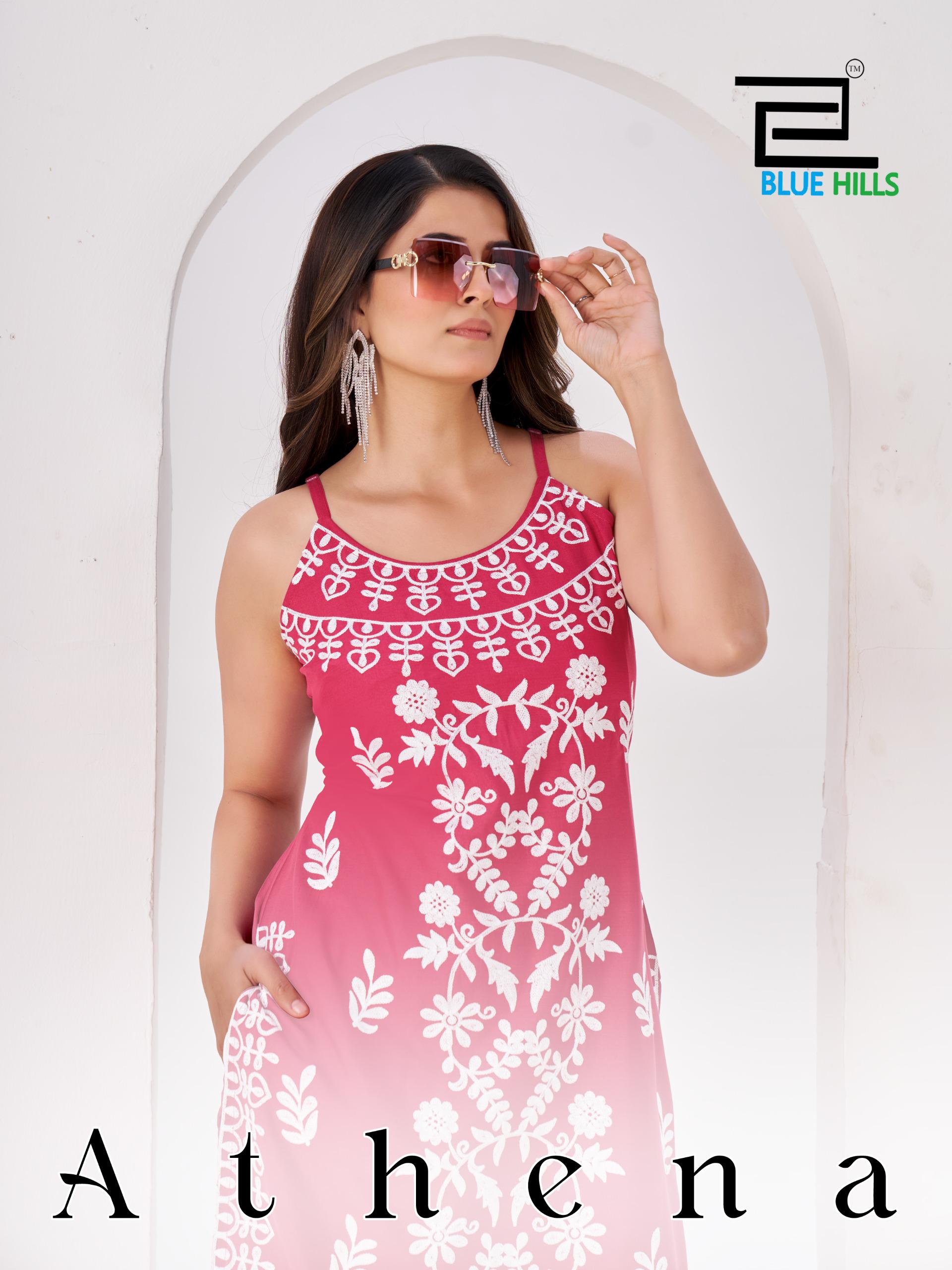 Latest Blue Hills Athena Rayon With Embroidery Work Top Collection Wholesale 2026