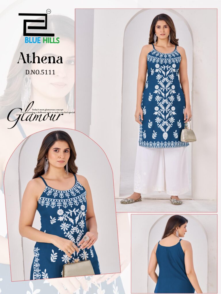 Latest Blue Hills Athena Rayon With Embroidery Work Top Collection Wholesale 2026