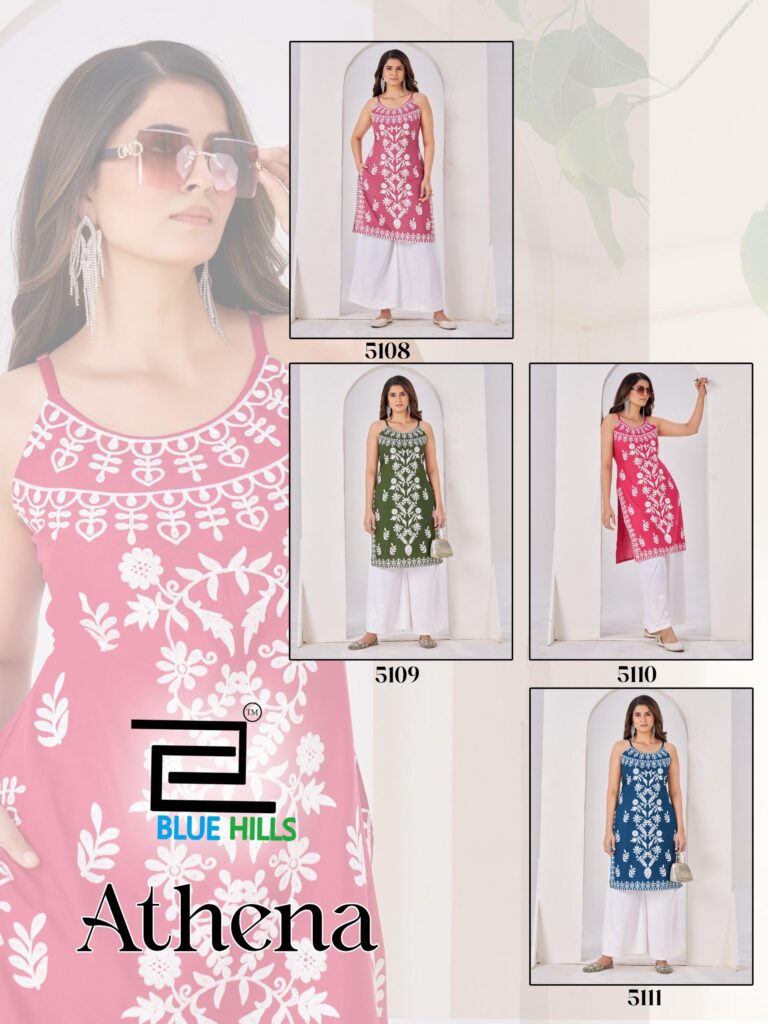 Latest Blue Hills Athena Rayon With Embroidery Work Top Collection Wholesale 2026