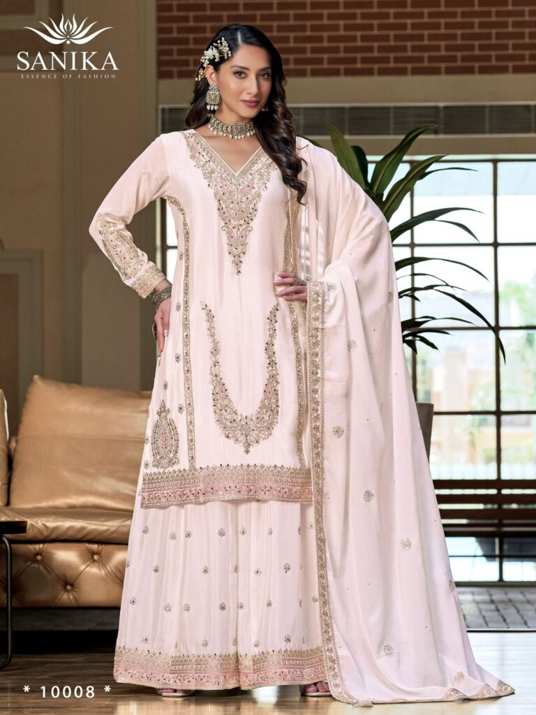 Stylish Sanika Kalki Premium Chinon Silk Embroidery and Hand Worked Readymade Salwar Suit Wholesale 2026