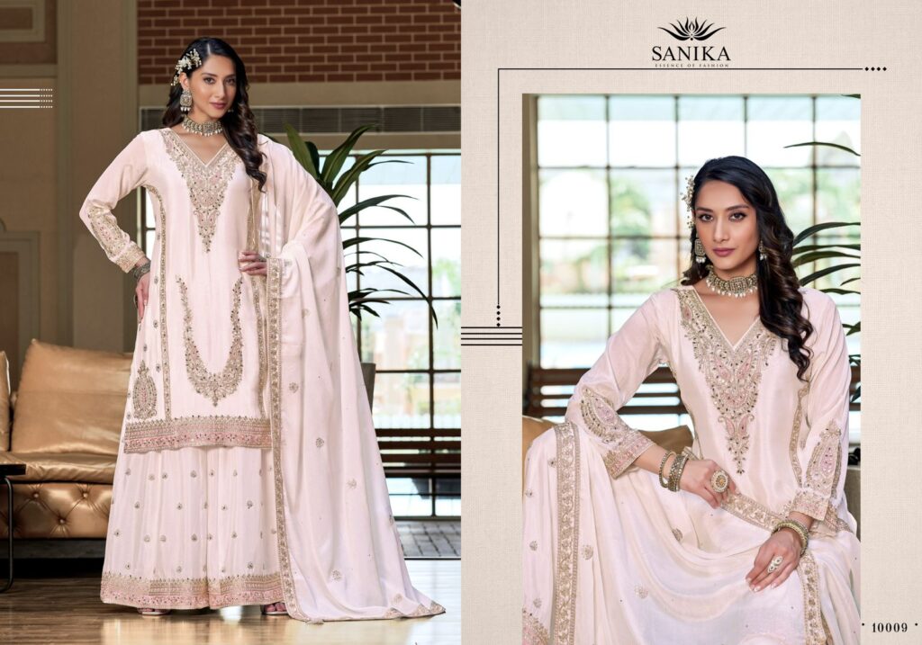 Stylish Sanika Kalki Premium Chinon Silk Embroidery and Hand Worked Readymade Salwar Suit Wholesale 2026