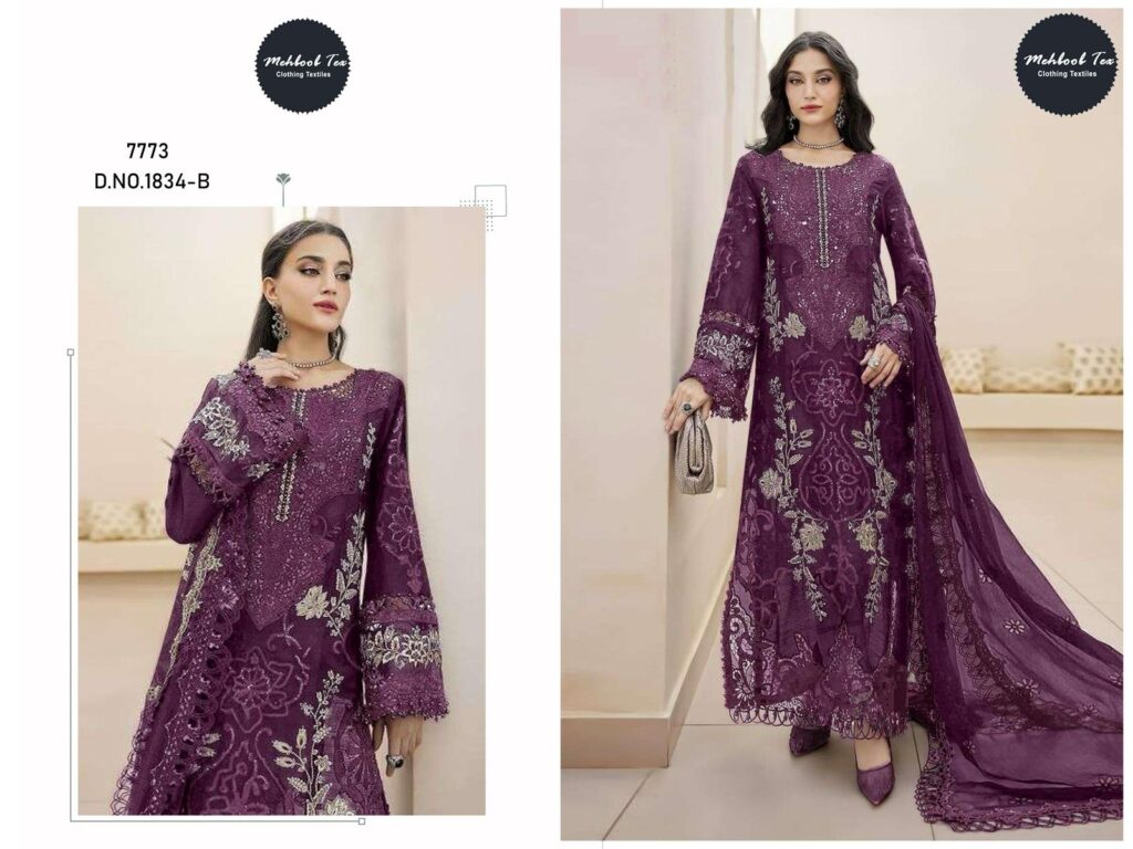 Launching Mehboob Tex 1834 A To E Chiffon With Embroidery Pakistani Salwar Kameez Wholesale 2026