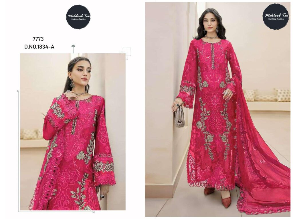 Launching Mehboob Tex 1834 A To E Chiffon With Embroidery Pakistani Salwar Kameez Wholesale 2026