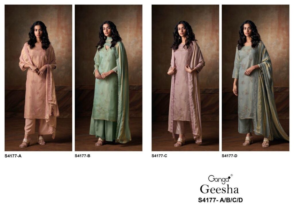 Beautiful Ganga Geesha 4177 Bmeberg Silk Embroidery Work Salwar Kameez Wholesale 2026