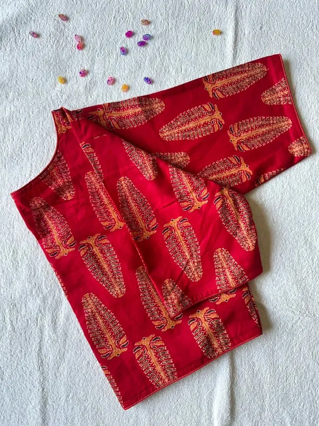Stylish Ruh 6060 Pure Ajrakh HandBlock Cotton Blouse Wholesale 2026