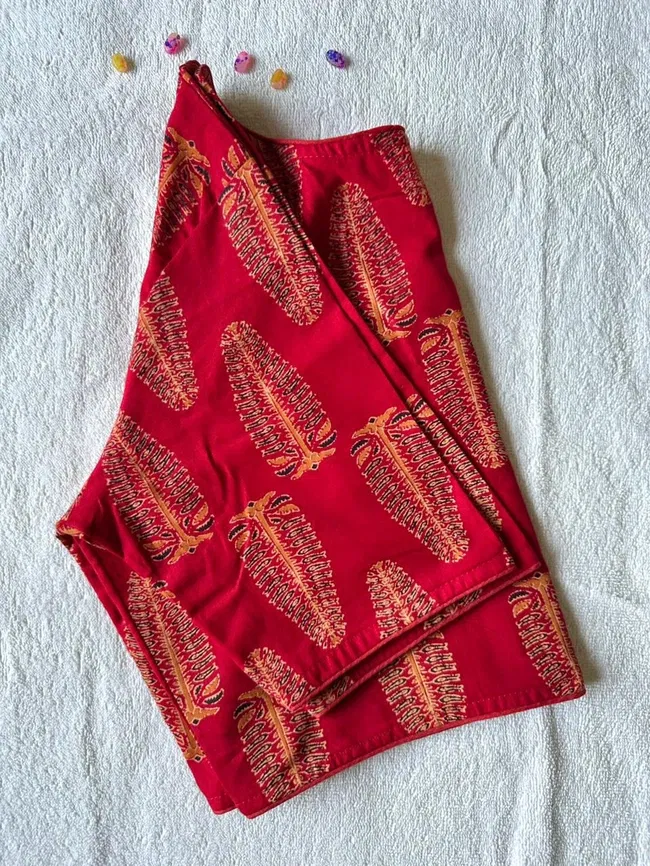 Stylish Ruh 6060 Pure Ajrakh HandBlock Cotton Blouse Wholesale 2026