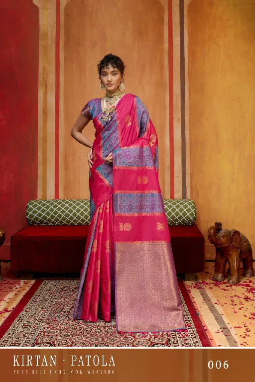 Beautiful Rajtex Kirtan Patola Pure Silk Handloom Weaving Saree Wholesale 2026