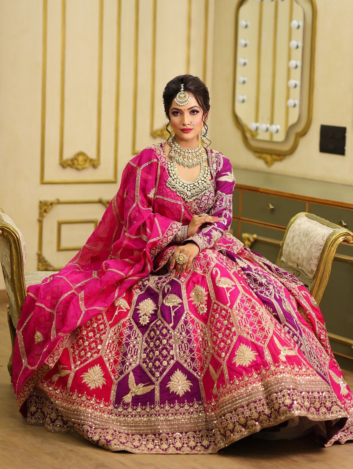 Glory QRC 373 Foux Gorgette Lehengha Choli Wholesale