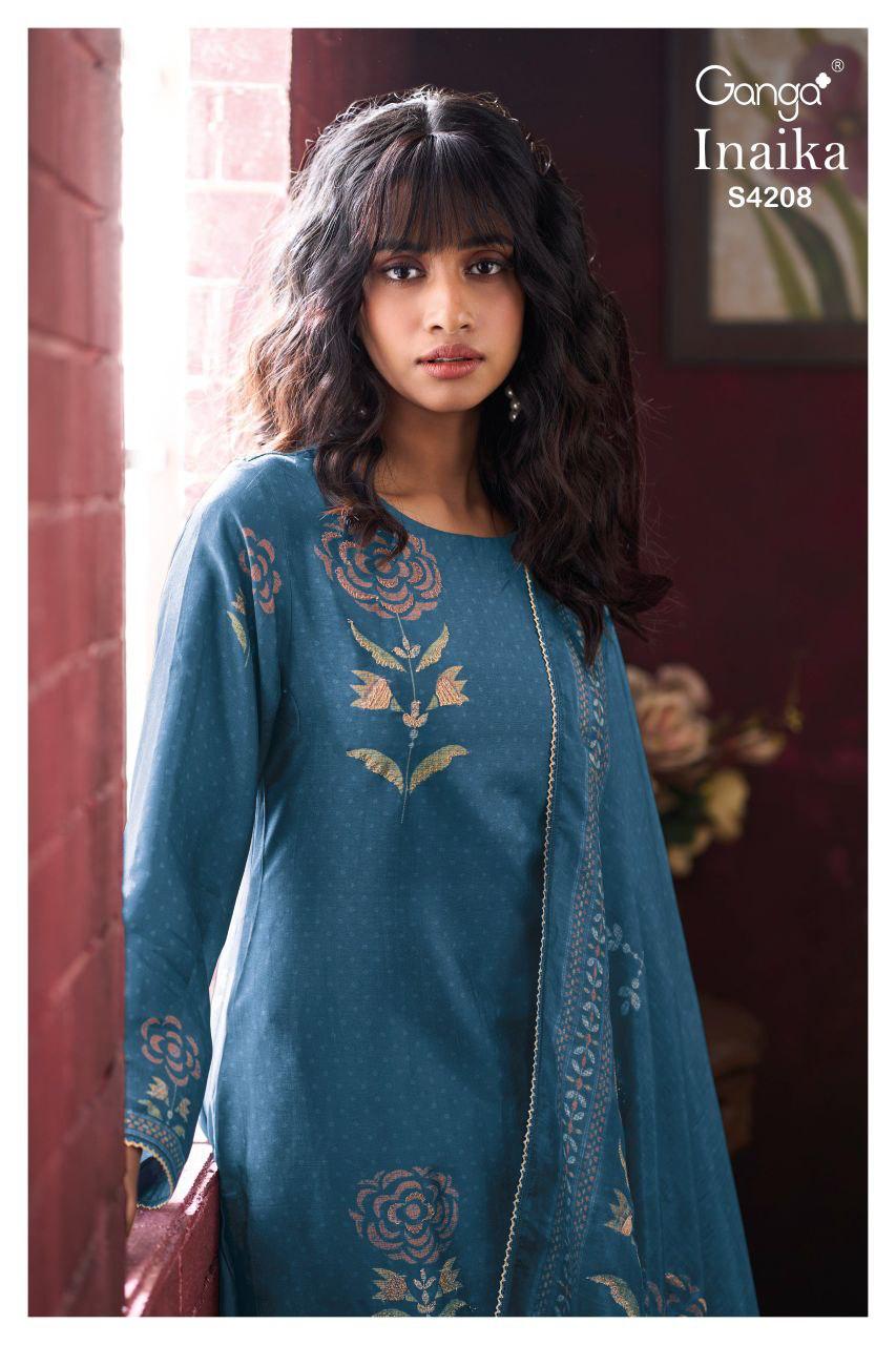Latest Ganga Inaika 4208 Bemberg Russian Silk Embroidery Salwar Kameez Wholesale 2026