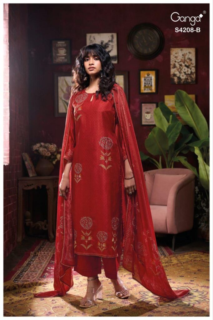 Latest Ganga Inaika 4208 Bemberg Russian Silk Embroidery Salwar Kameez Wholesale 2026
