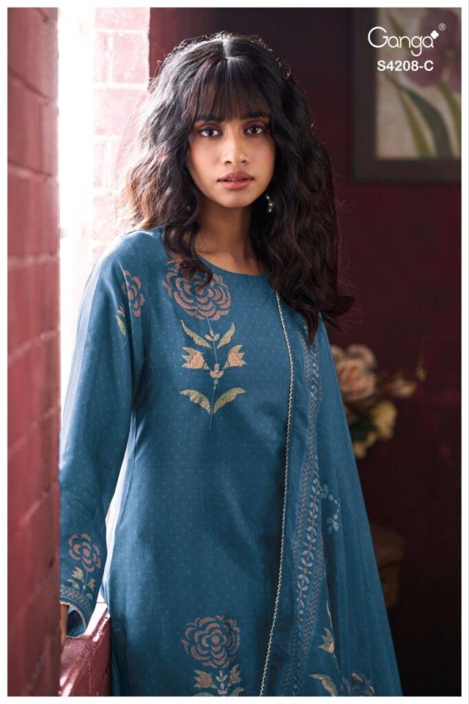 Latest Ganga Inaika 4208 Bemberg Russian Silk Embroidery Salwar Kameez Wholesale 2026