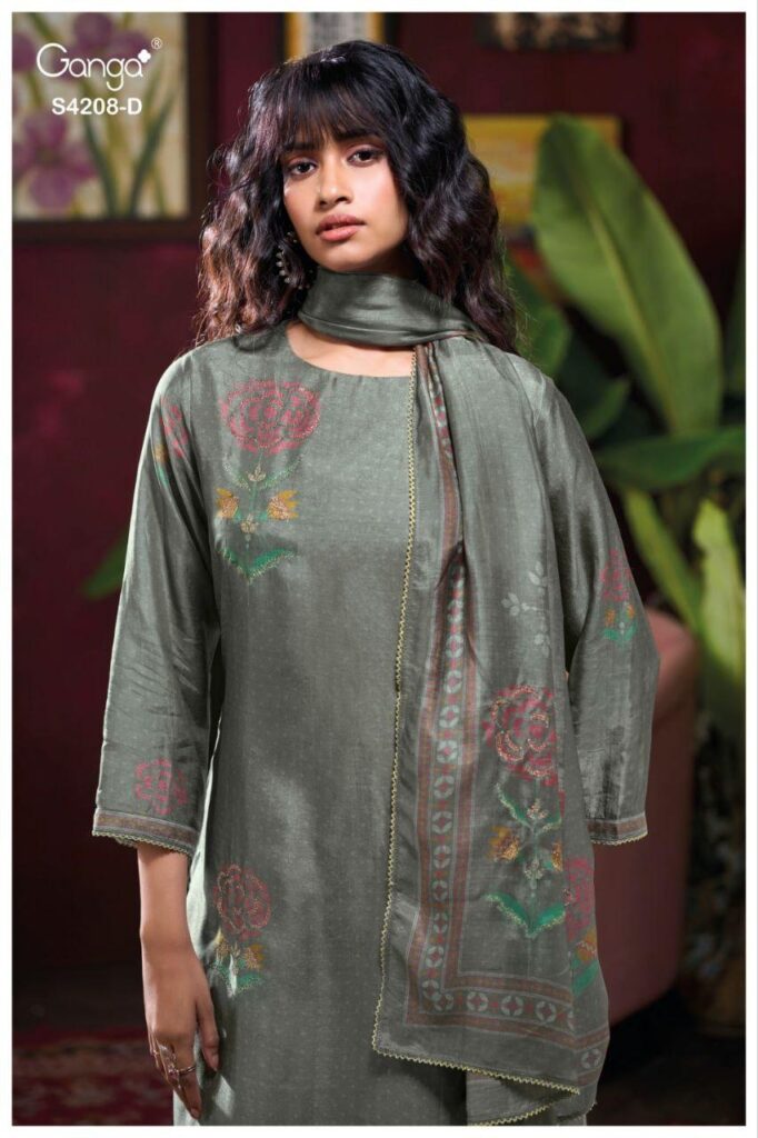Latest Ganga Inaika 4208 Bemberg Russian Silk Embroidery Salwar Kameez Wholesale 2026