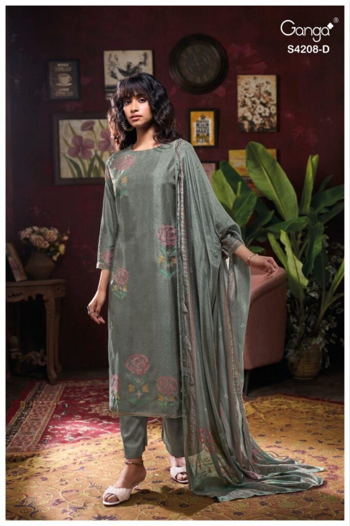 Latest Ganga Inaika 4208 Bemberg Russian Silk Embroidery Salwar Kameez Wholesale 2026