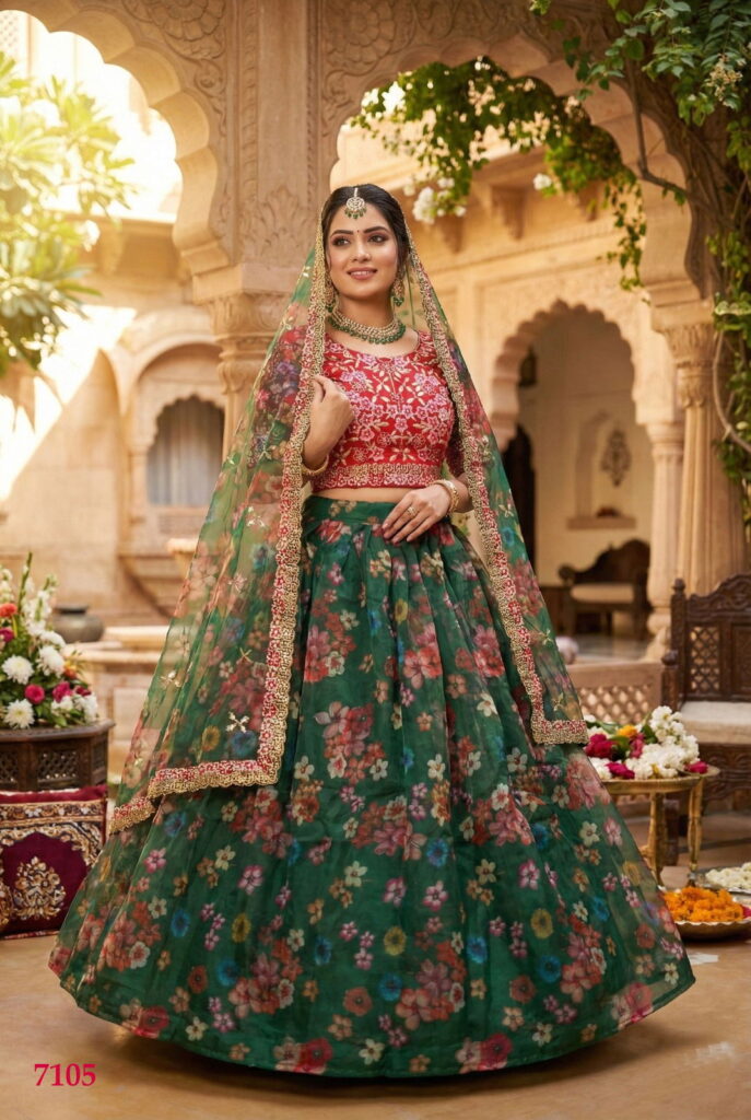 Launching Senhora Gulab 7103 To 7106 Orgenza Embroidered Designer Lehenga Choli Collection Wholesale 2026