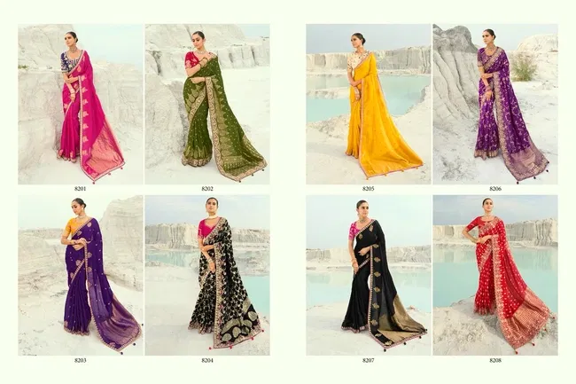 Beautiful MN 8200 Series Viscose Satin Silk Saree Wholesale 2026