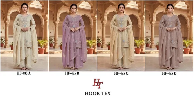 Launching Hoor Tex HF 485 A To D Pakistani Salwar Suit Collection Wholesale 2026