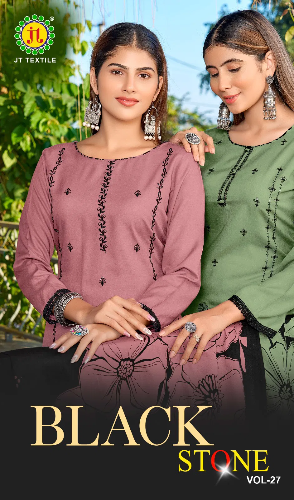Launching Jt Black Stone Vol 27 Rayon Sequence Embroidery Dress Material Collection Wholesale 2026