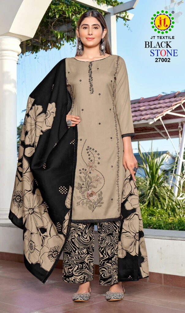 Launching Jt Black Stone Vol 27 Rayon Sequence Embroidery Dress Material Collection Wholesale 2026