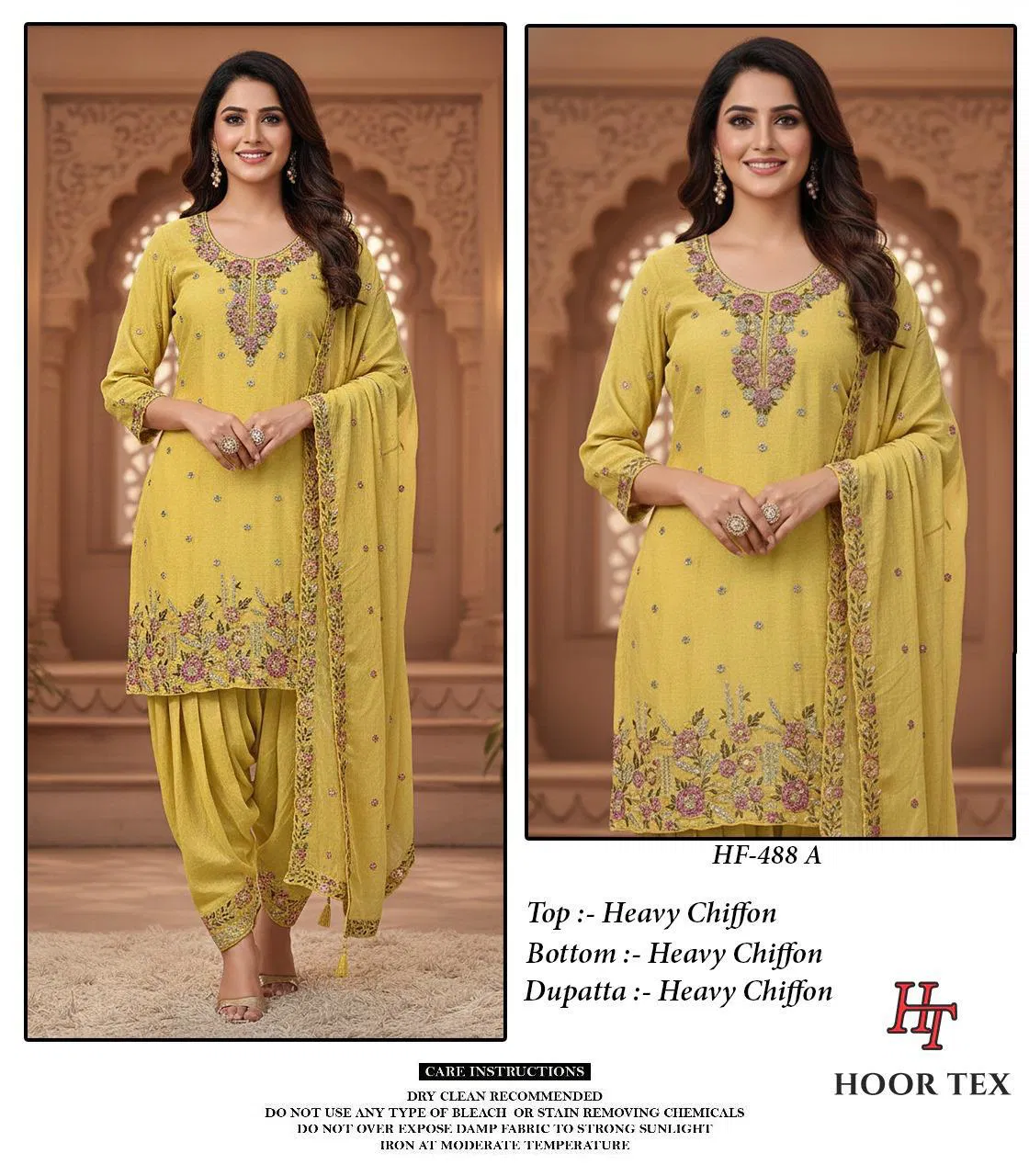 Beautiful Hoor Tex Hf 488 A to D Pakistani Chiffon Salwar Kameez Wholesale 2026
