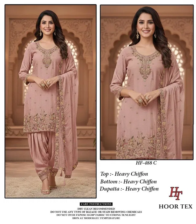 Beautiful Hoor Tex Hf 488 A to D Pakistani Chiffon Salwar Kameez Wholesale 2026