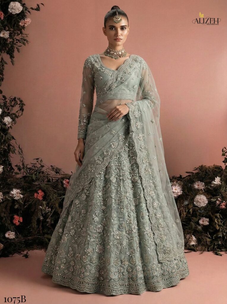 Latest Alizeh Bridal Heritage Colours 1075 Butterfly Net Designer Lehenga Choli Collection Wholesale 2026