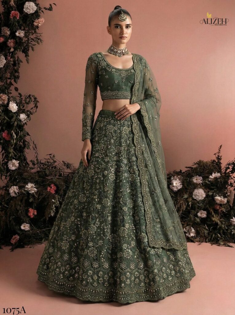 Latest Alizeh Bridal Heritage Colours 1075 Butterfly Net Designer Lehenga Choli Collection Wholesale 2026