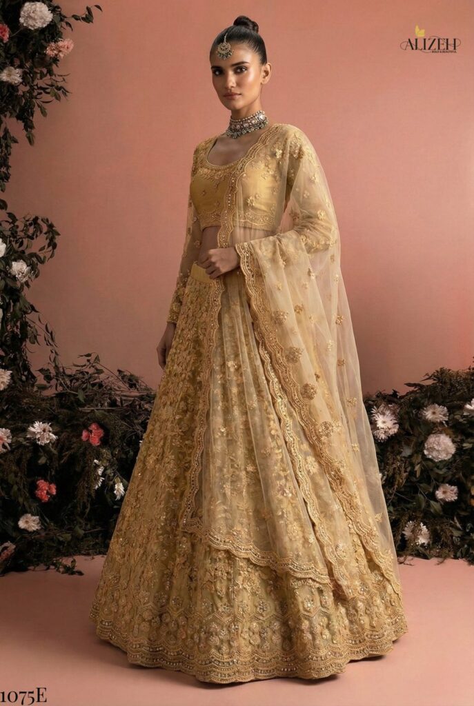 Latest Alizeh Bridal Heritage Colours 1075 Butterfly Net Designer Lehenga Choli Collection Wholesale 2026
