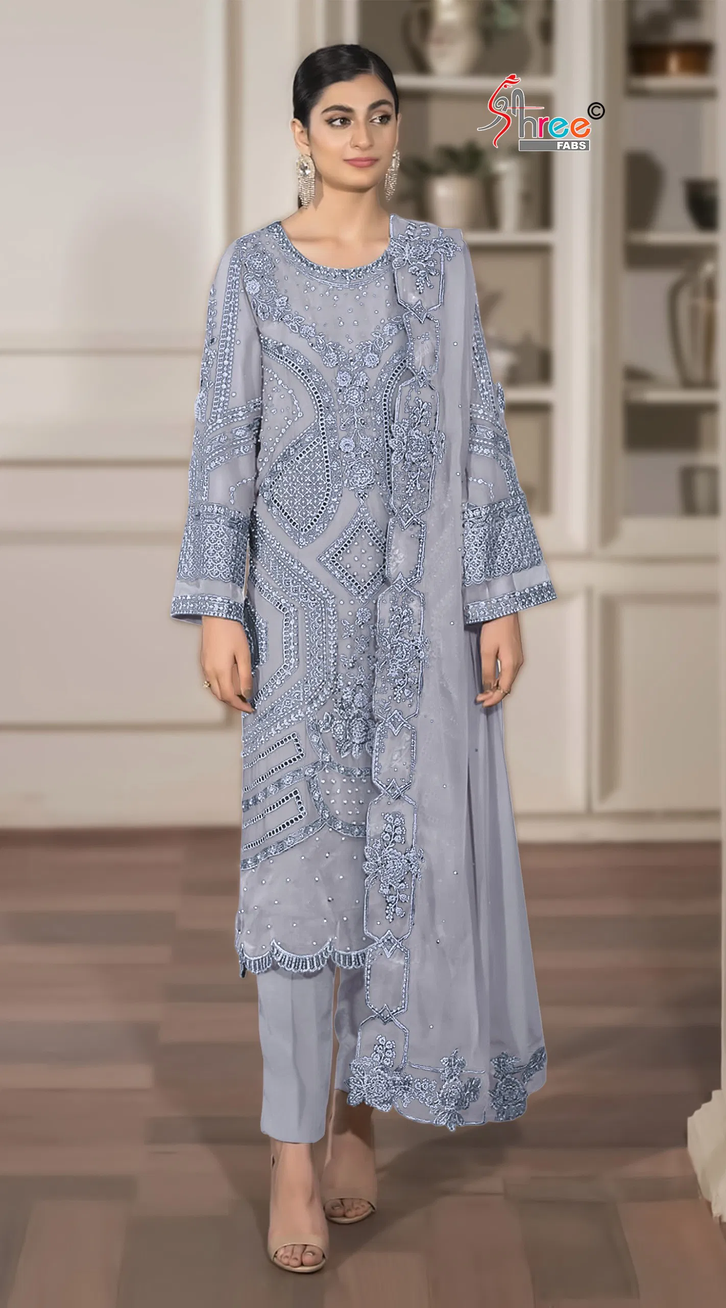 Latest Shree Sf 5555 Chiffon With Embroidery Work Pakistani Salwar Kameez Wholesale 2026
