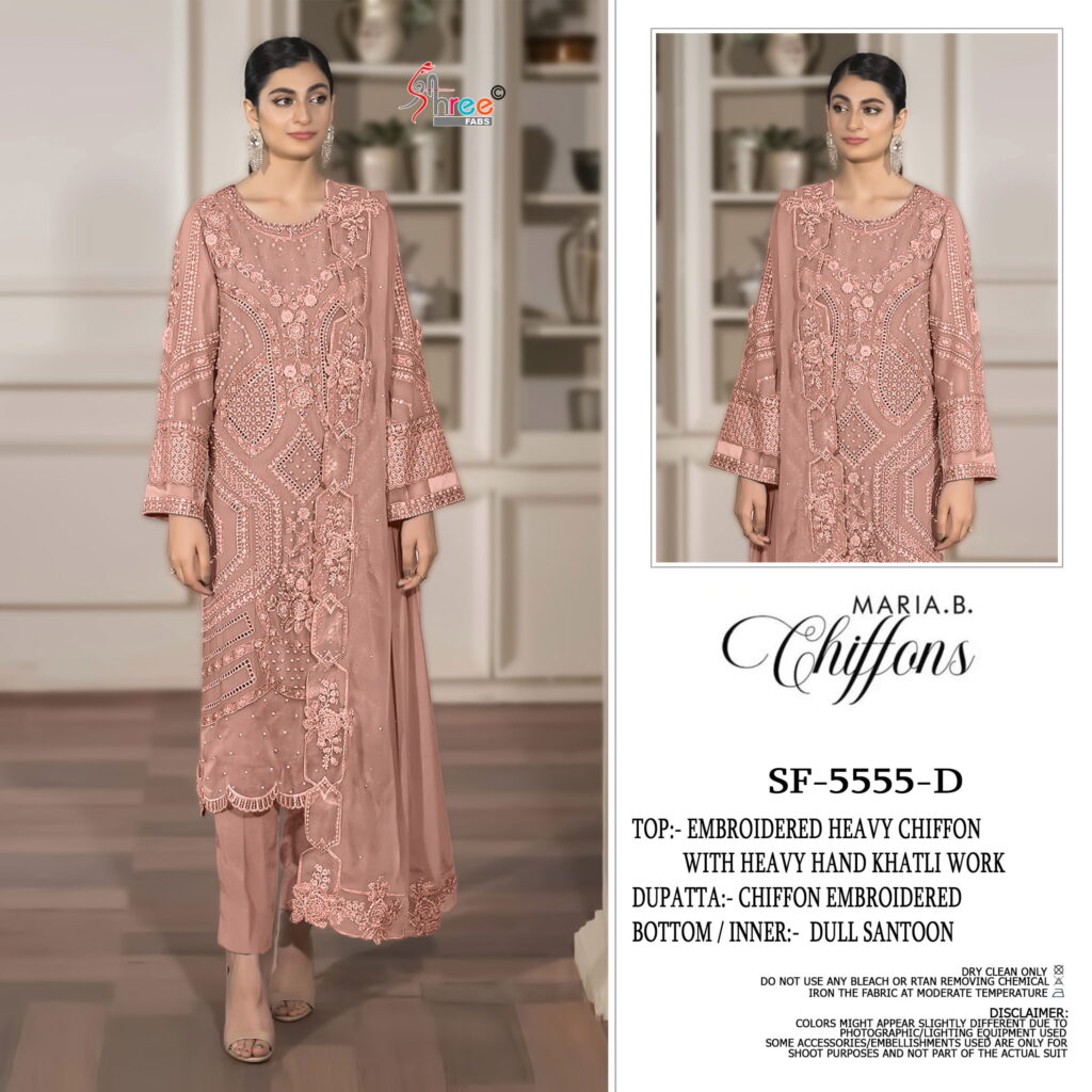 Latest Shree Sf 5555 Chiffon With Embroidery Work Pakistani Salwar Kameez Wholesale 2026