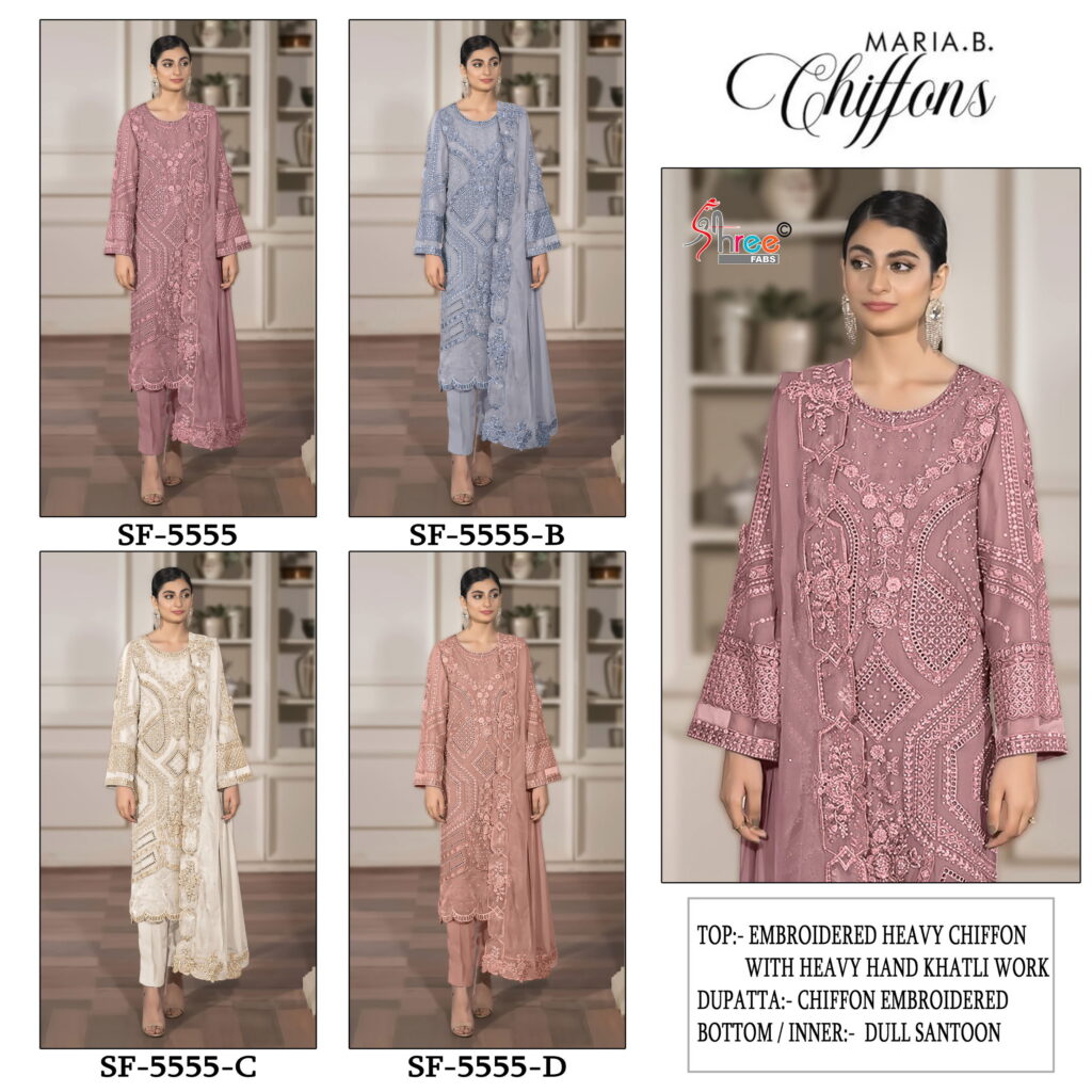 Latest Shree Sf 5555 Chiffon With Embroidery Work Pakistani Salwar Kameez Wholesale 2026