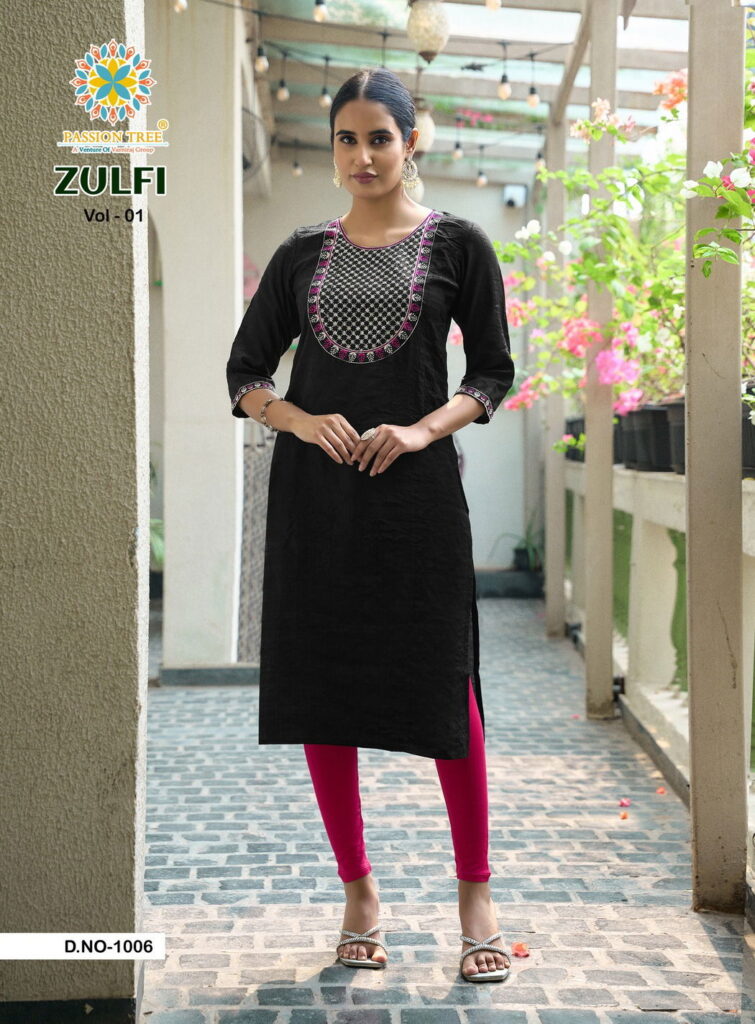 Latest Zulfi Vol 1 By Passion Tree Vertican Plain Embroidery Work Top Collection Wholesale 2026
