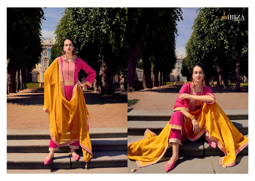 Buy Ibiza Rang Bandhej Silk Digital Printed Salwar Suit Collection Wholesale 2026