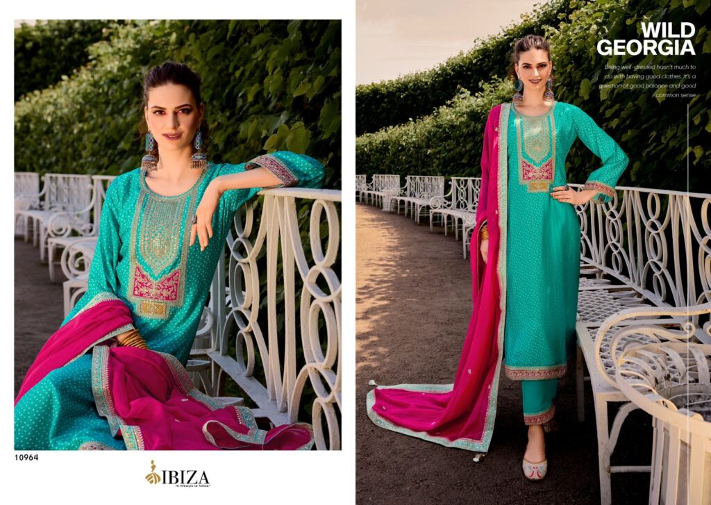 Buy Ibiza Rang Bandhej Silk Digital Printed Salwar Suit Collection Wholesale 2026