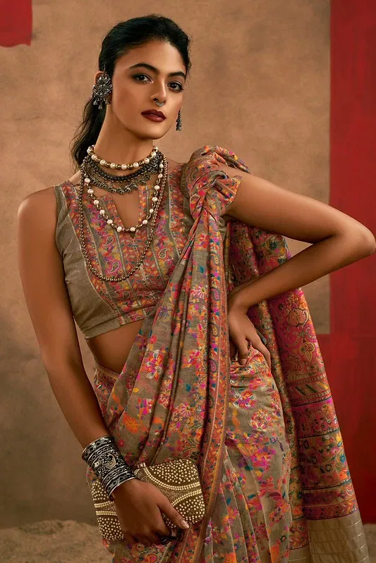 Latest Sosy Chinar Pashmina 3 Model Cotton With Pashmina Weaving Saree Wholesale 2026