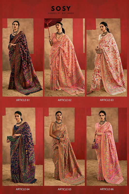 Latest Sosy Chinar Pashmina 3 Model Cotton With Pashmina Weaving Saree Wholesale 2026