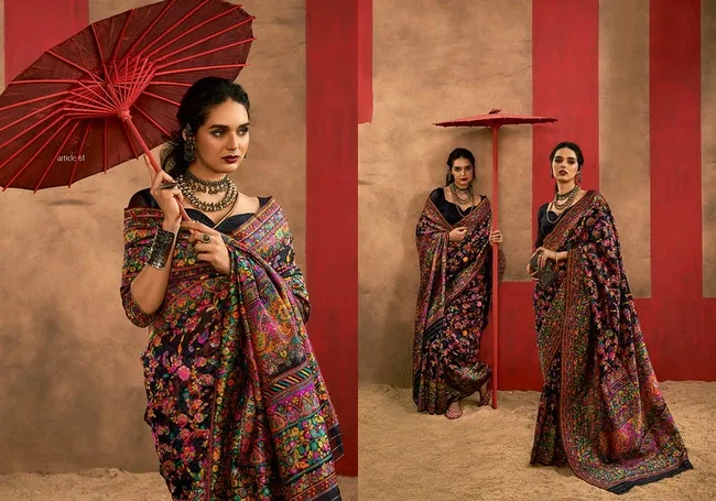 Latest Sosy Chinar Pashmina 3 Model Cotton With Pashmina Weaving Saree Wholesale 2026