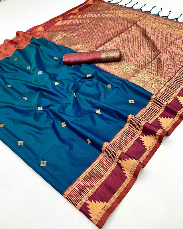 Latest Rajtex Kontessa Temple Tussar Silk Handloom Weaving Saree Wholesale 2026