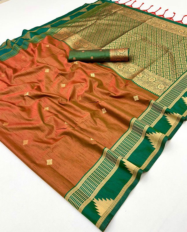 Latest Rajtex Kontessa Temple Tussar Silk Handloom Weaving Saree Wholesale 2026