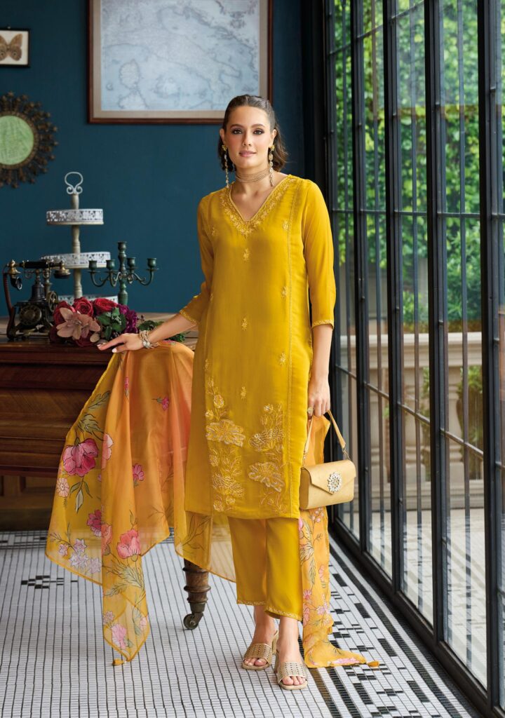 Beautiful Lady Leela Saiyaraa Viscose Mul Chanderi Embroidery And Beads Work Kurti Bottom With Dupatta Wholesale 2026