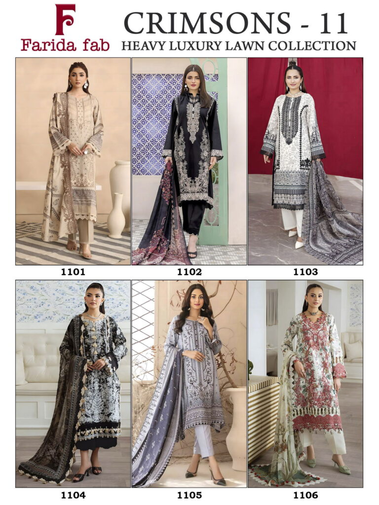 Latest Farida Fab Crimsons Vol 11 Cotton Dress Material Collection Wholesale 2026