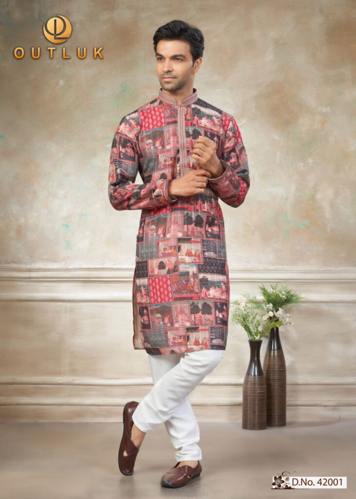 Launching Outluk Wedding Vol 42 Cotton Digital And Work Kurta And Pajama Collection Wholesale 2026