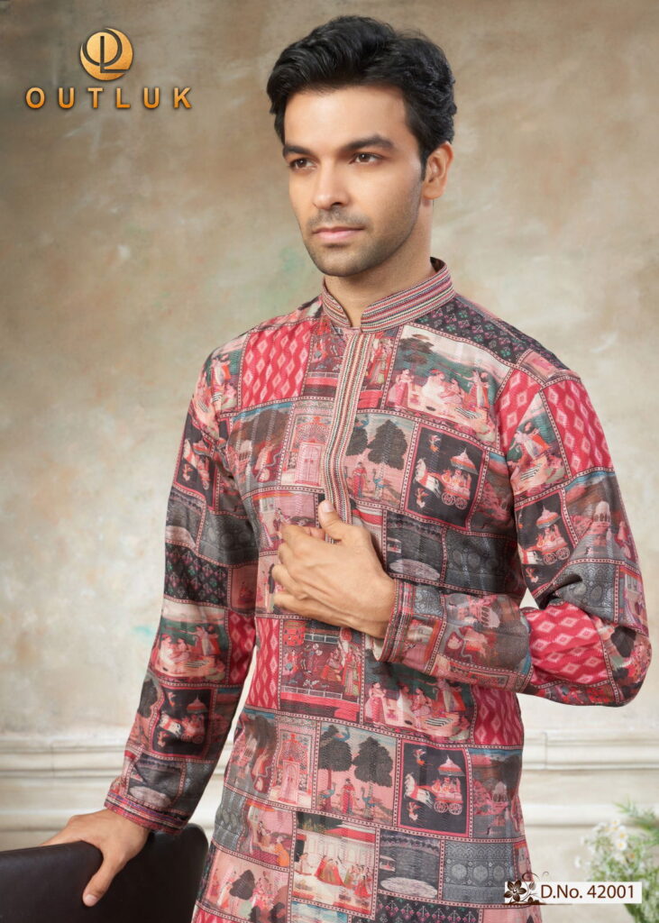 Launching Outluk Wedding Vol 42 Cotton Digital And Work Kurta And Pajama Collection Wholesale 2026