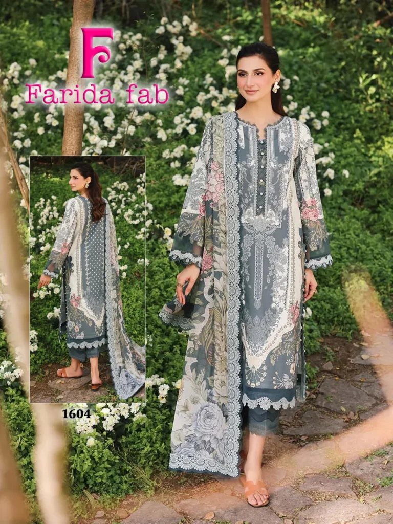 Stylish Farida Fab Ellija B Heavy Luxury Lawn Cotton Dress Material Collection Wholesale 2026