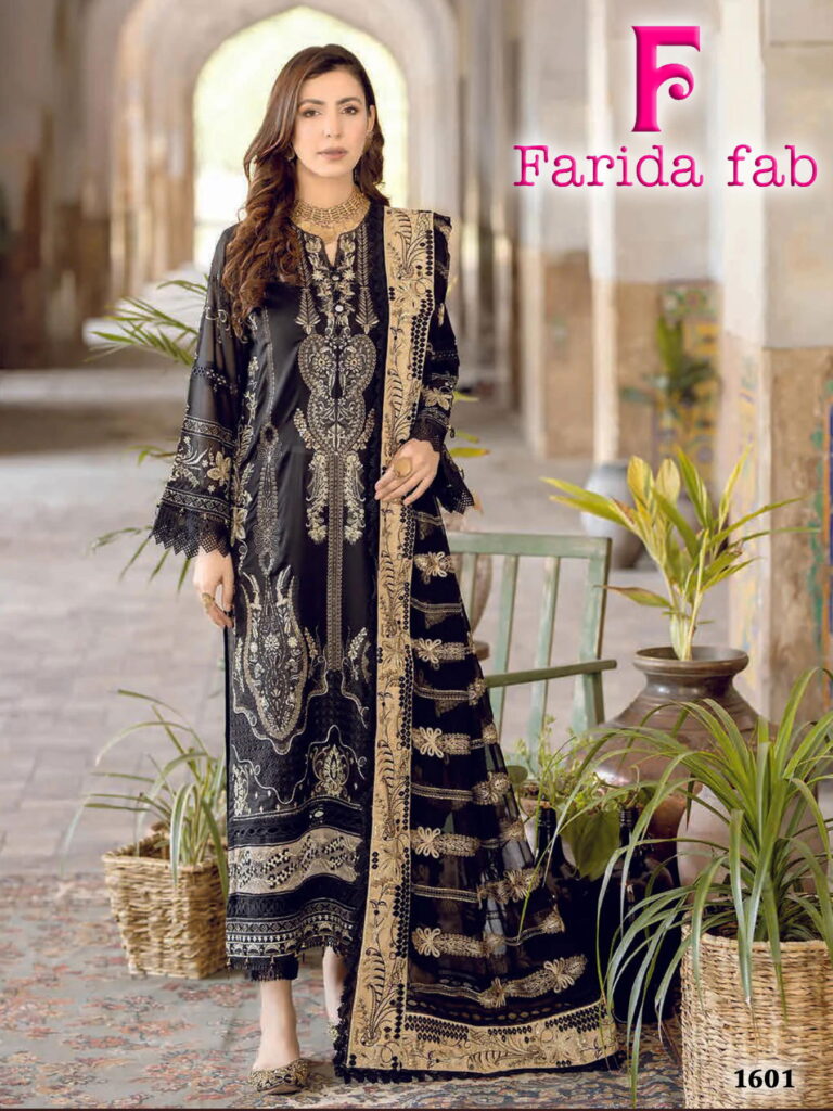 Stylish Farida Fab Ellija B Heavy Luxury Lawn Cotton Dress Material Collection Wholesale 2026