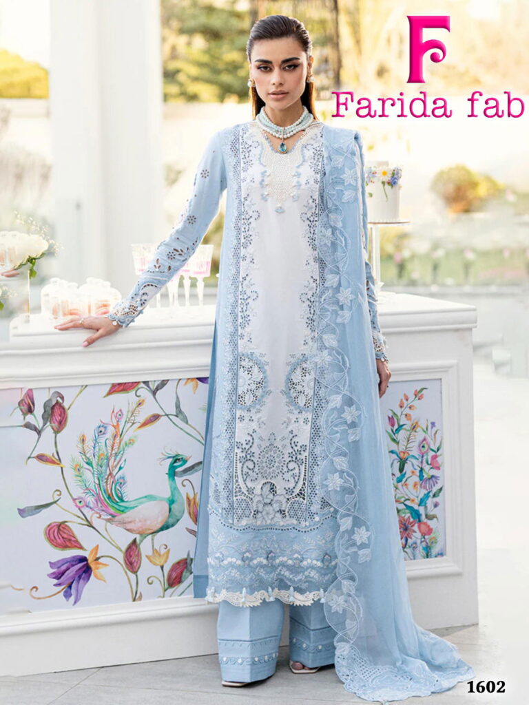 Stylish Farida Fab Ellija B Heavy Luxury Lawn Cotton Dress Material Collection Wholesale 2026