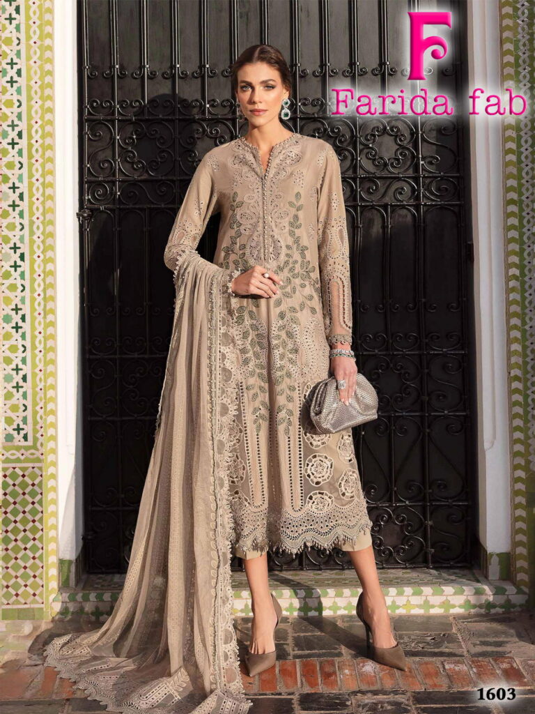 Stylish Farida Fab Ellija B Heavy Luxury Lawn Cotton Dress Material Collection Wholesale 2026