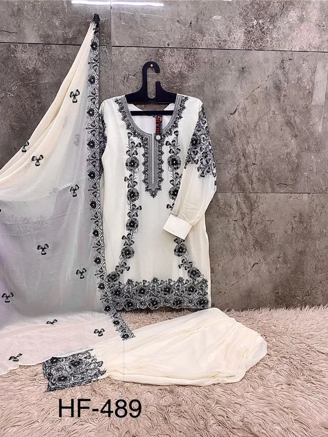 Stylish Hoor Tex HF 489 A to D Pakistani Salwar Suit With Embroidery Work Wholesale 2026