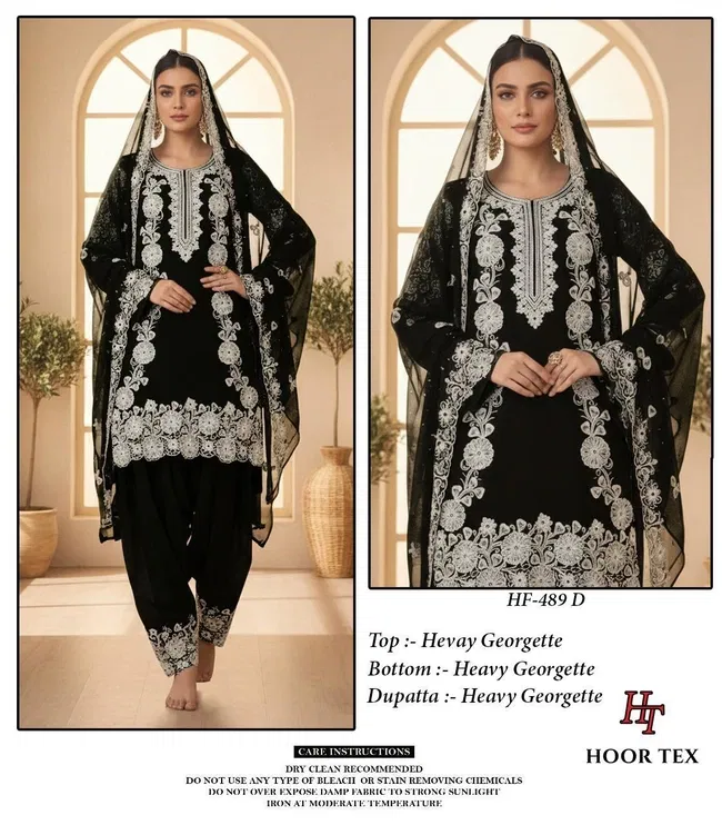 Stylish Hoor Tex HF 489 A to D Pakistani Salwar Suit With Embroidery Work Wholesale 2026