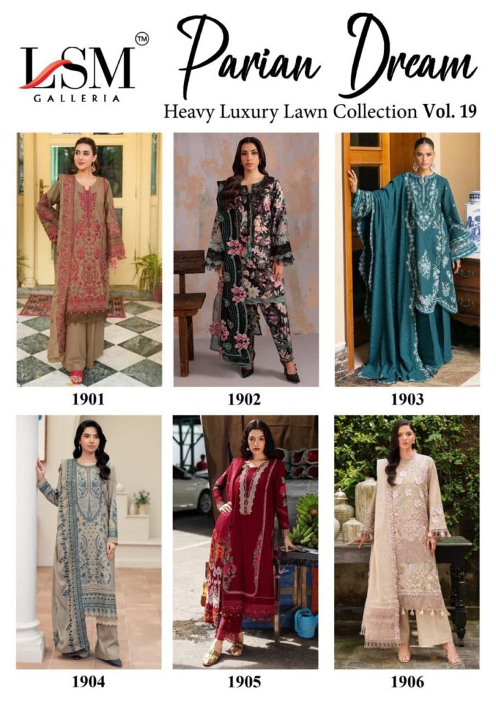 Latest Lsm Parian Dream Vol 19 Lawn Cotton Printed Dress Material Collection Wholesale 2026