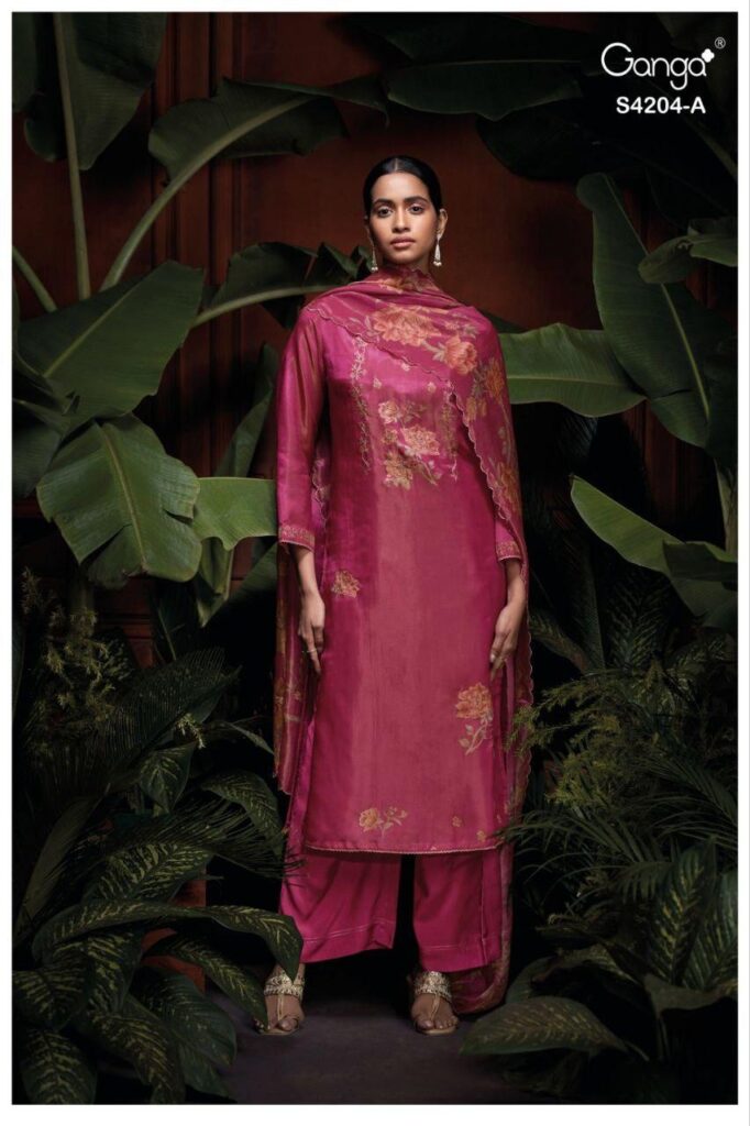 Beautiful Ganga Riva 4204 Bemberg Silk Printed Embroidery Salwar Kameez Wholesale 2026